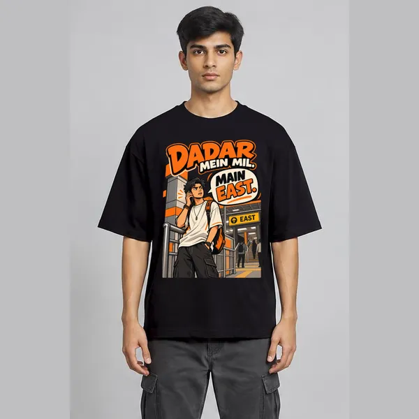 Dadar_Black_Cotton_Oversized_Graphic_T-Shirt_For_Men