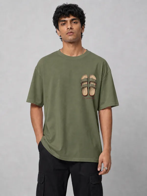 Olive_Green_Cotton_Oversized_Graphic_T-Shirt_For_Men