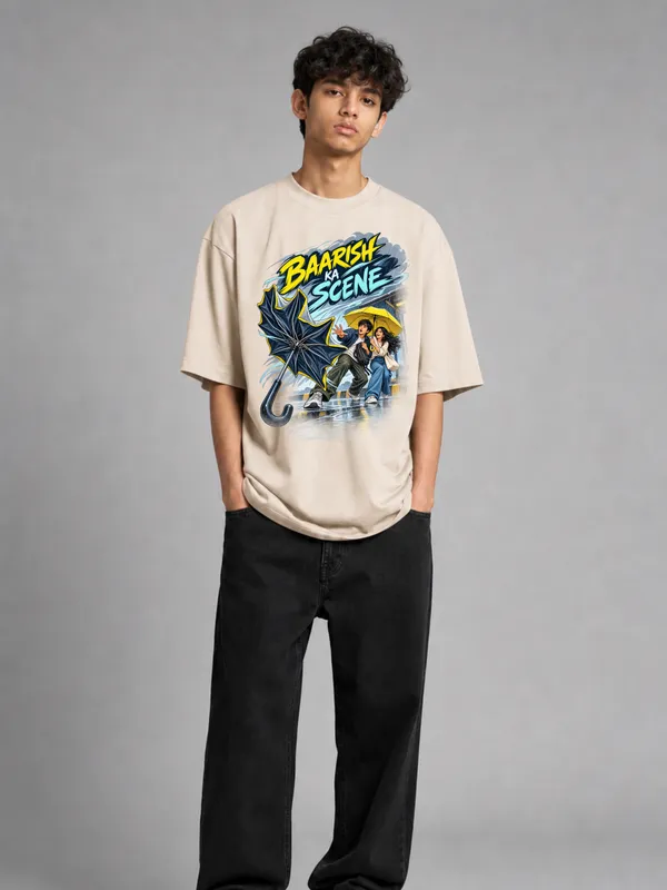 Beige_Cotton_Oversized_Graphic_T-Shirt_For_Men