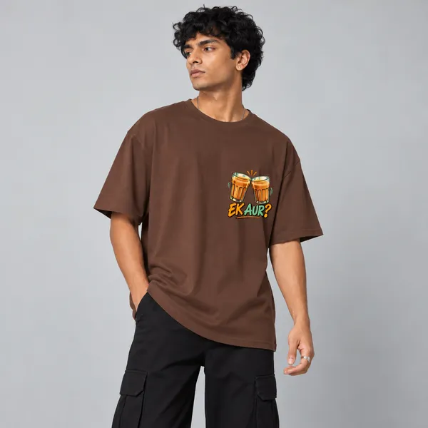 Brown_Cotton_Oversized_Graphic_T-Shirt_For_Men