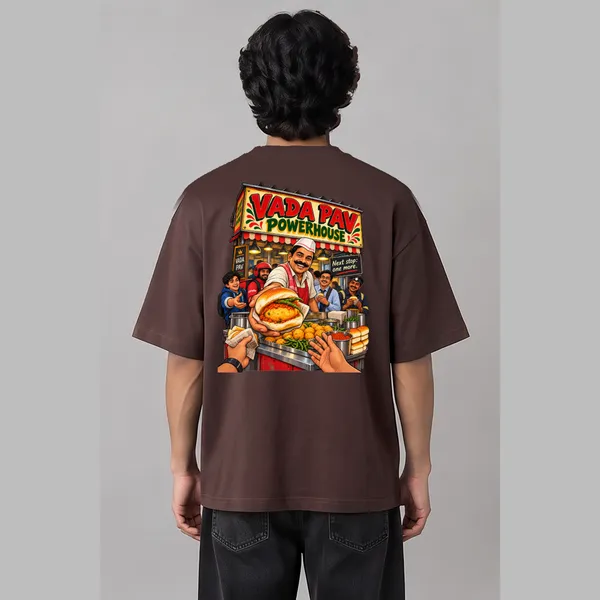 Vada_Paav_Brown_Cotton_Oversized_Graphic_T-Shirt_For_Men