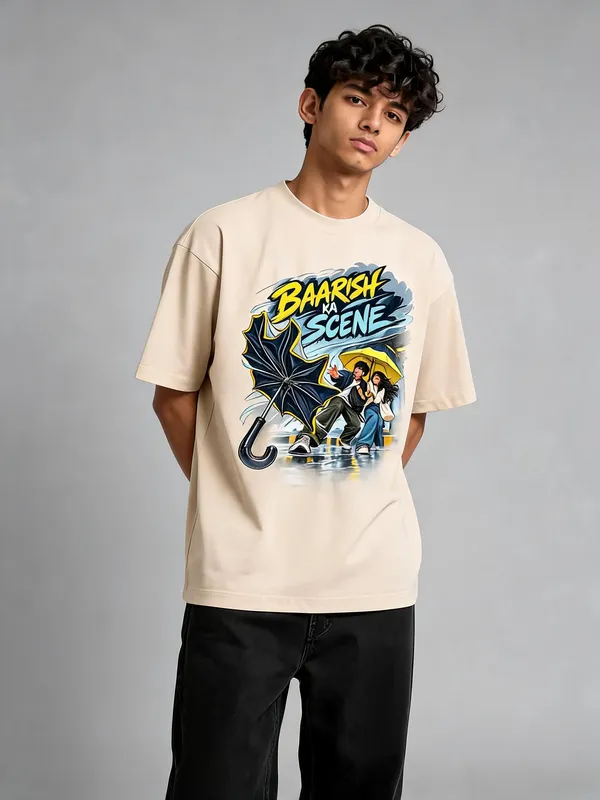 Beige_Cotton_Oversized_Graphic_T-Shirt_For_Men