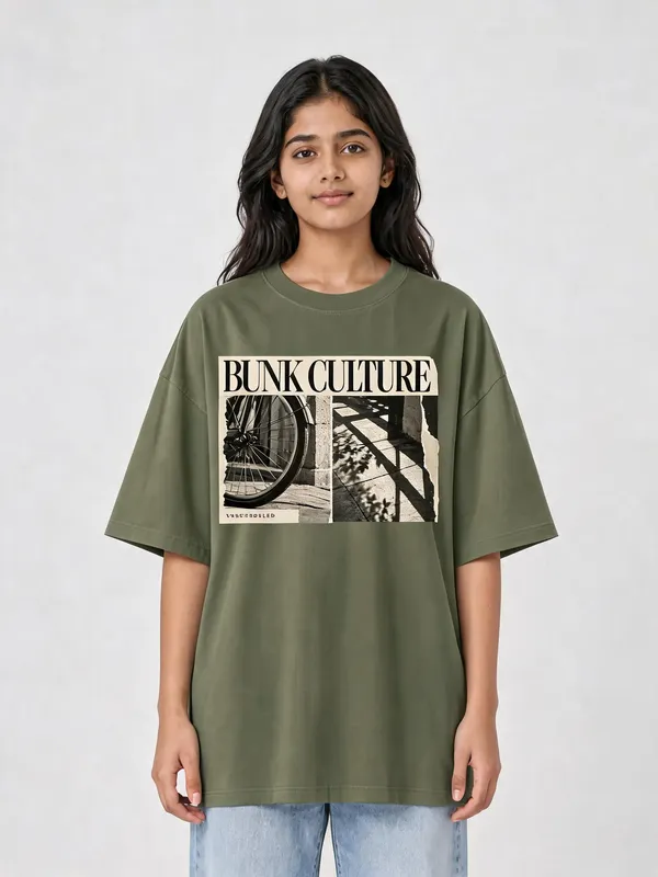 Olive_Green_Cotton_Oversized_Graphic_T-Shirt_For_Women