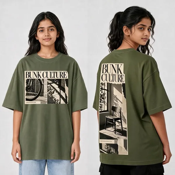 Bunk_Culture_Olive_Green_Cotton_Oversized_Graphic_T-Shirt_For_Women