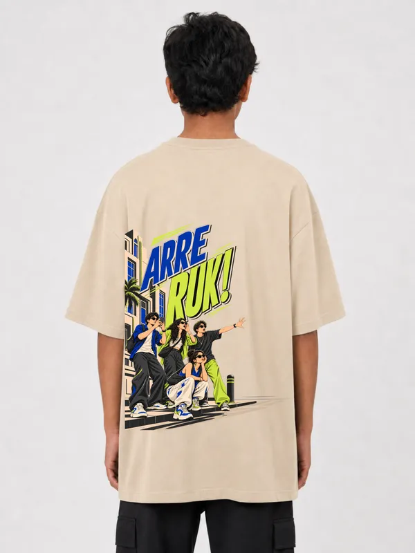 Beige_Cotton_Oversized_Graphic_T-Shirt_For_Men