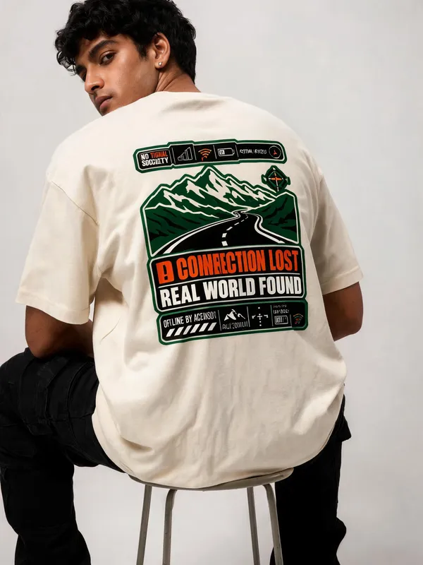 Cream_Cotton_Oversized_Graphic_T-Shirt_For_Men