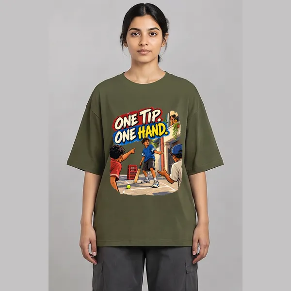 Cricket_Olive_Green_Cotton_Oversized_Graphic_T-Shirt_For_Unisex