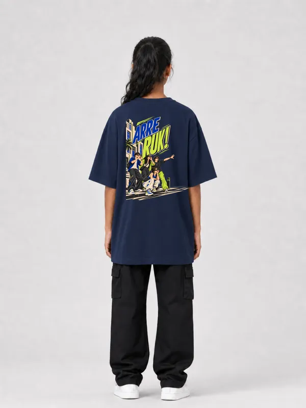 Navy_Blue_Cotton_Oversized_Graphic_T-Shirt_For_Women