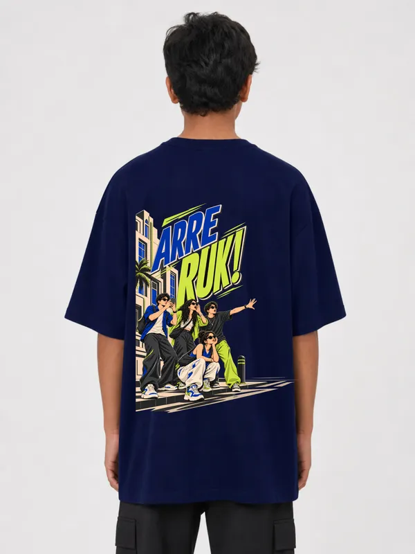 Navy_Blue_Cotton_Oversized_Graphic_T-Shirt_For_Men
