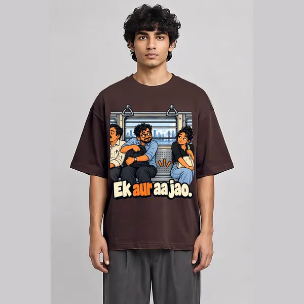 Ek_Aur_Brown_Cotton_Oversized_Graphic_T-Shirt_For_Men