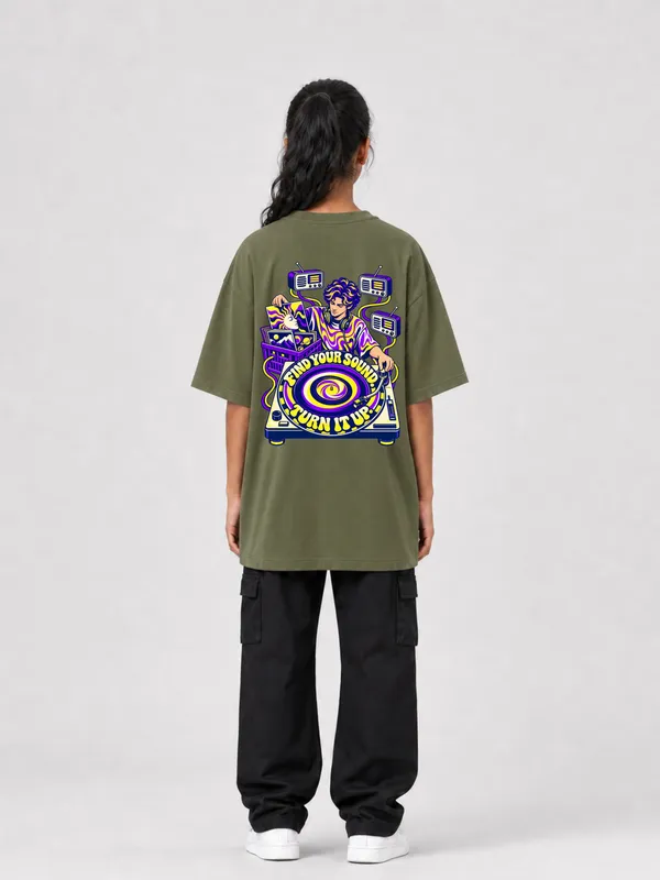 Olive_Green_Cotton_Oversized_Graphic_T-Shirt_For_Women