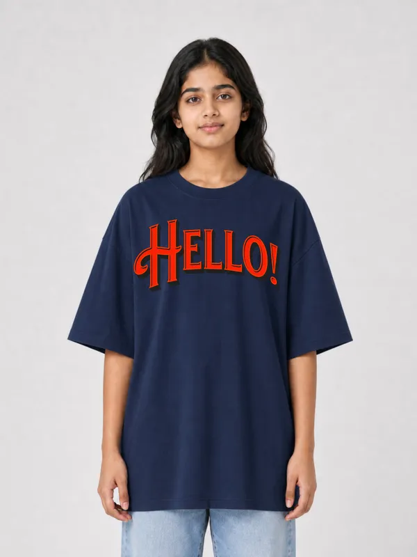 Navy_Blue_Cotton_Oversized_Graphic_T-Shirt_For_Women