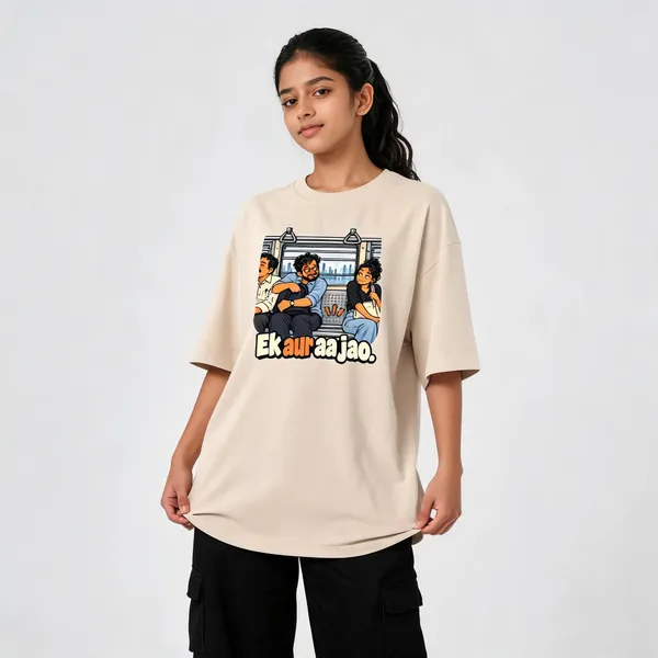 Beige_Cotton_Oversized_Graphic_T-Shirt_For_Women