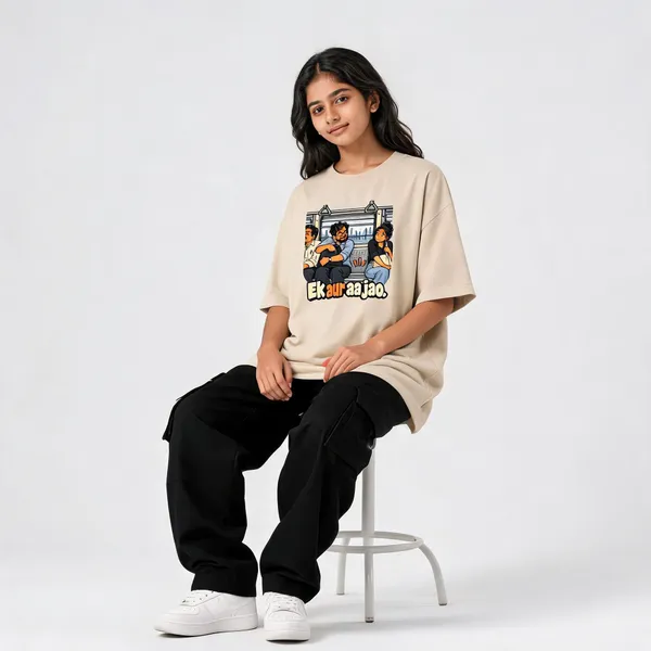 Beige_Cotton_Oversized_Graphic_T-Shirt_For_Women
