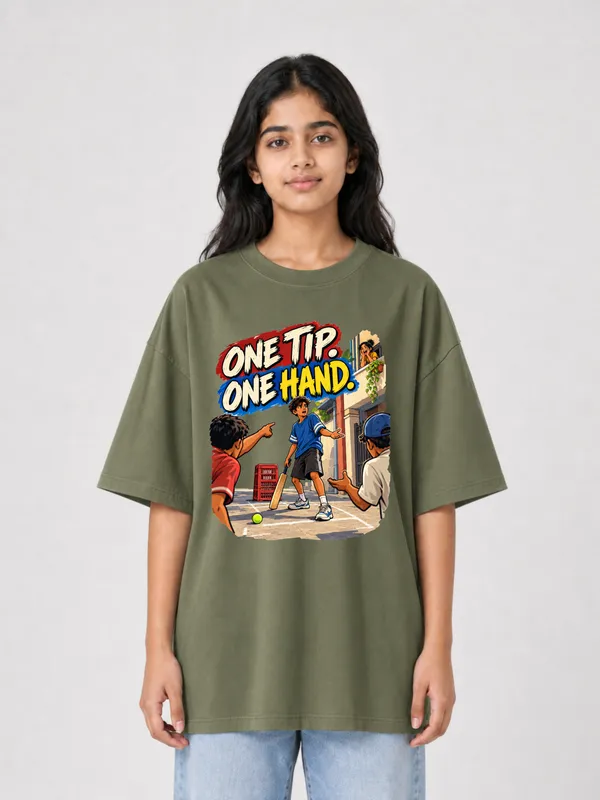 Olive_Green_Cotton_Oversized_Graphic_T-Shirt_For_Unisex