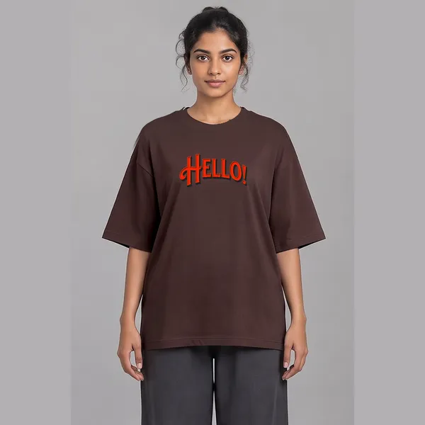 Hello_Brown_Cotton_Oversized_Graphic_T-Shirt_For_Women