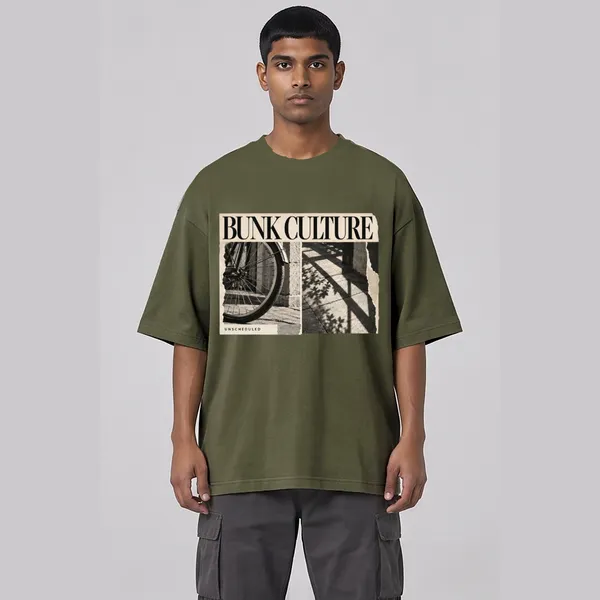 Bunk_Culture_Olive_Green_Cotton_Oversized_Graphic_T-Shirt_For_Men
