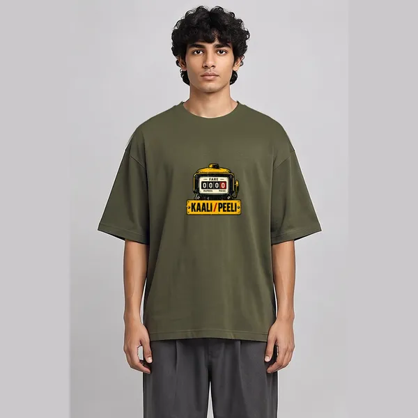 Kaali_Peeli_Olive_Green_Cotton_Oversized_Graphic_T-Shirt_For_Men