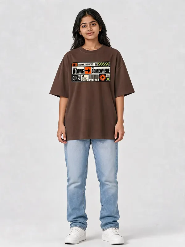 Brown_Cotton_Oversized_Graphic_T-Shirt_For_Women