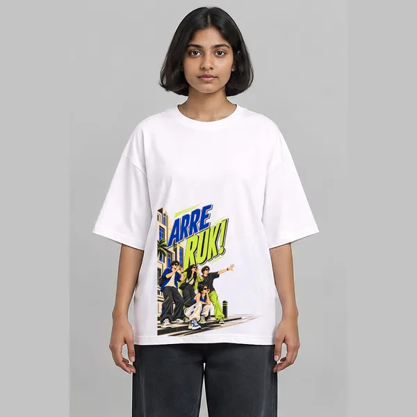 Walk_Fast_White_Cotton_Oversized_Graphic_T-Shirt_For_Women