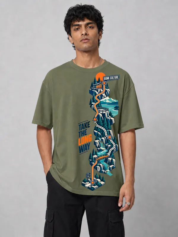 Olive_Green_Cotton_Oversized_Graphic_T-Shirt_For_Men