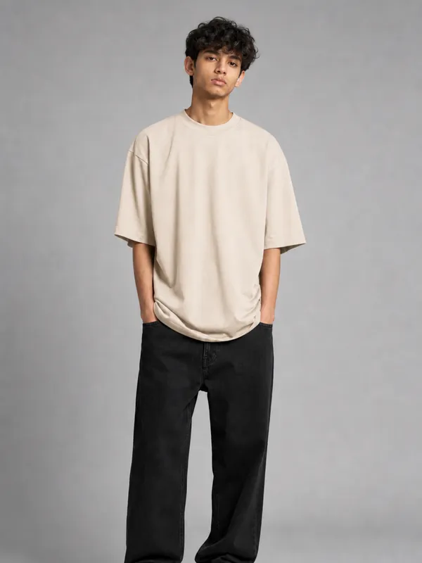Beige_Cotton_Oversized_Graphic_T-Shirt_For_Men