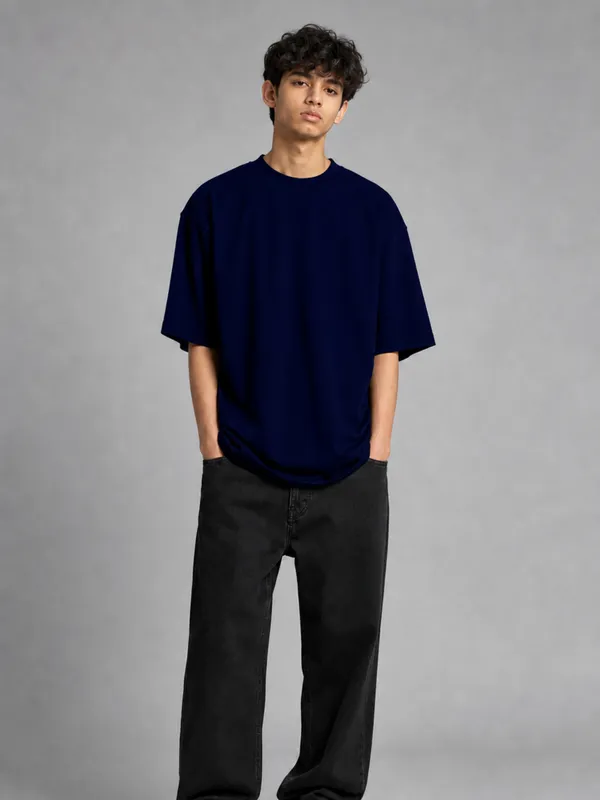 Navy_Blue_Cotton_Oversized_Graphic_T-Shirt_For_Men