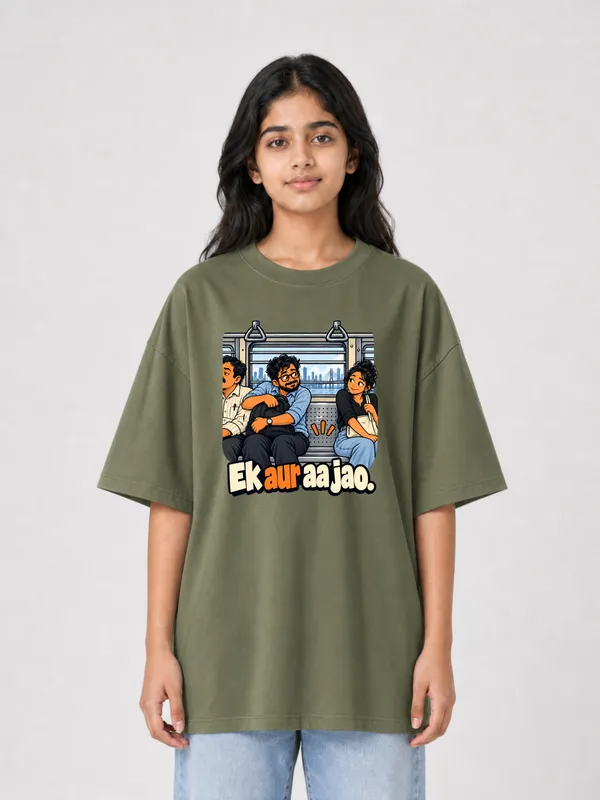 Olive_Green_Cotton_Oversized_Graphic_T-Shirt_For_Women