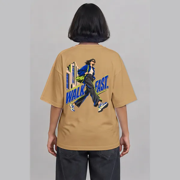 Walk_Fast_Beige_Cotton_Oversized_Graphic_T-Shirt_For_Women
