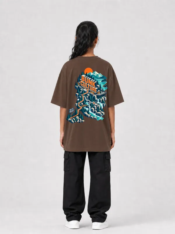 Brown_Cotton_Oversized_Graphic_T-Shirt_For_Women