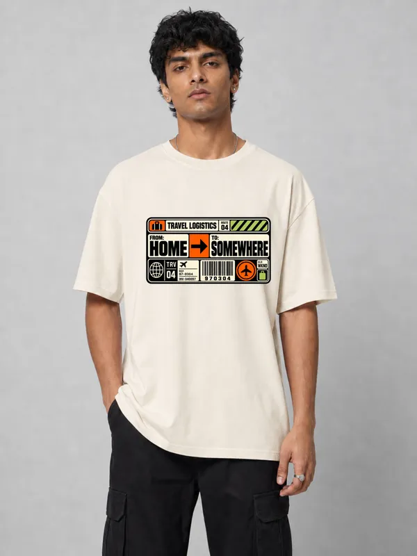 Cream_Cotton_Oversized_Graphic_T-Shirt_For_Men