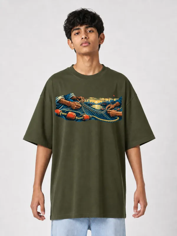 Olive_Green_Cotton_Oversized_Graphic_T-Shirt_For_Men