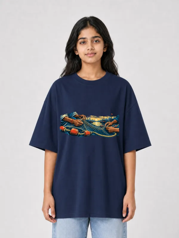 Navy_Blue_Cotton_Oversized_Graphic_T-Shirt_For_Women