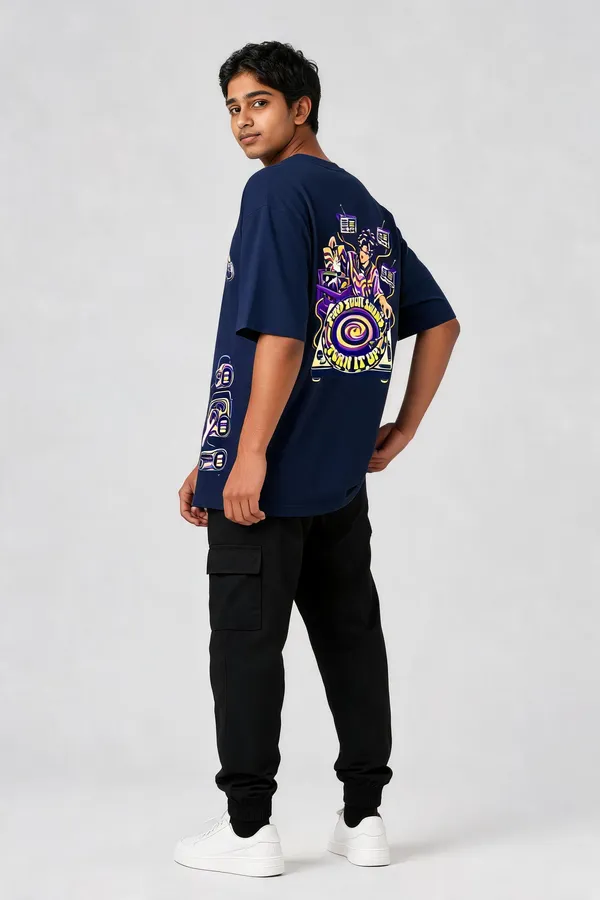 Navy_Blue_Cotton_Oversized_Graphic_T-Shirt_For_Unisex