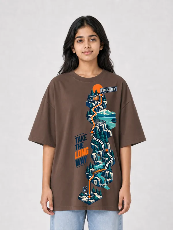 Brown_Cotton_Oversized_Graphic_T-Shirt_For_Women