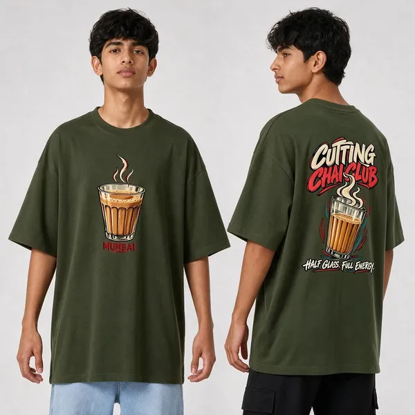 Cutting_Chai_Club_Olive_Green_Cotton_Oversized_Graphic_T-Shirt_For_Men