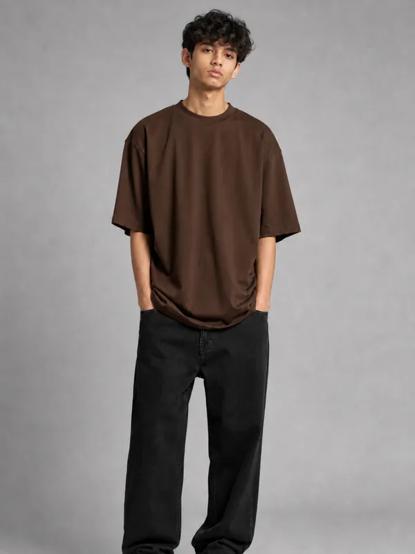Brown_Cotton_Oversized_Graphic_T-Shirt_For_Men
