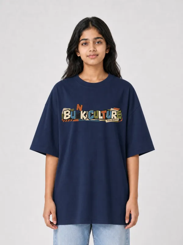 Navy_Blue_Cotton_Oversized_Graphic_T-Shirt_For_Women
