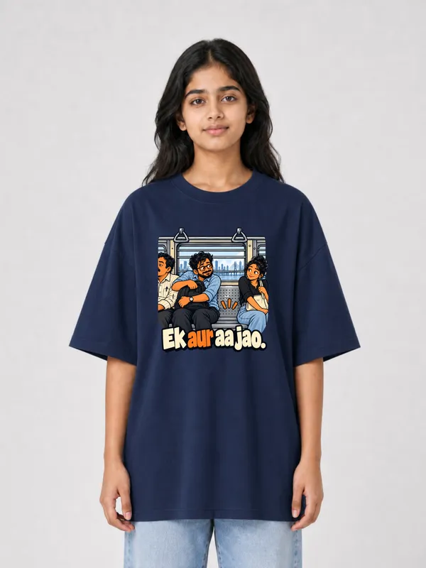 Navy_Blue_Cotton_Oversized_Graphic_T-Shirt_For_Women