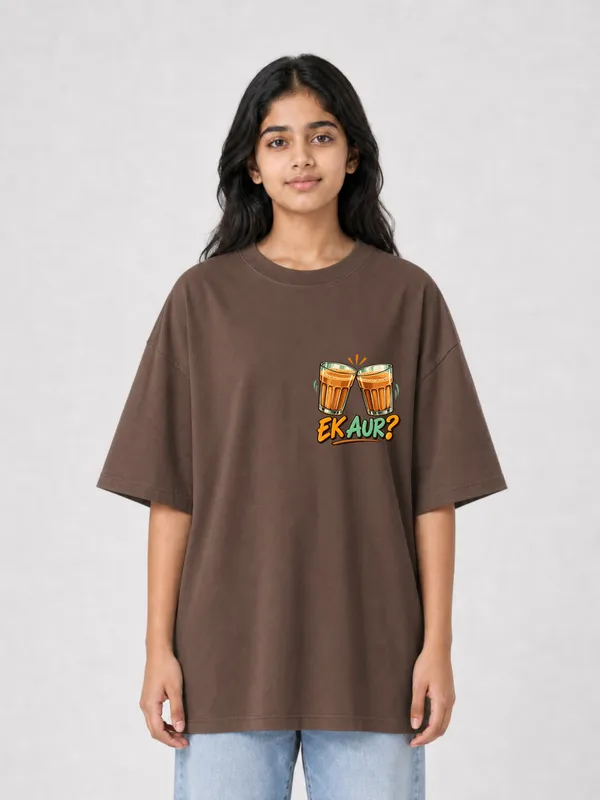 Brown_Cotton_Oversized_Graphic_T-Shirt_For_Women