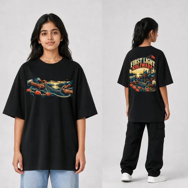 Koliwada_Black_Cotton_Oversized_Graphic_T-Shirt_For_Women