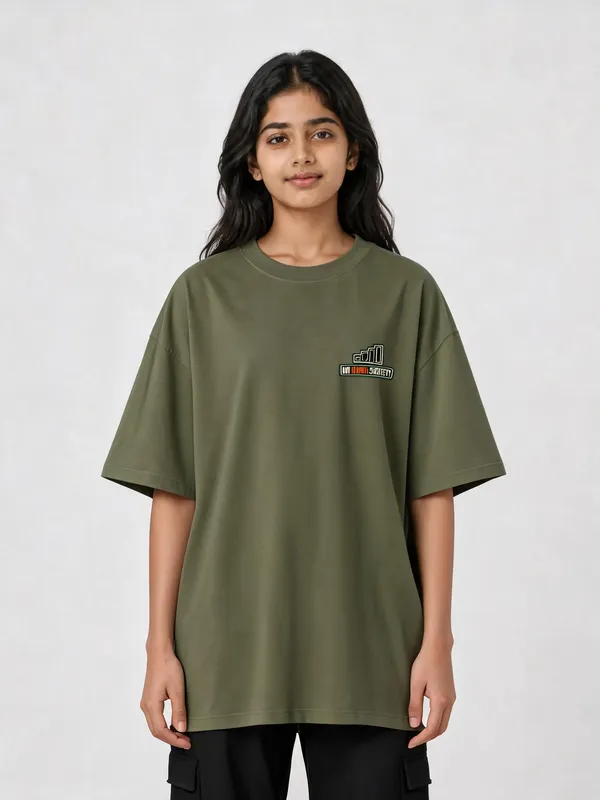 Olive_Green_Cotton_Oversized_Graphic_T-Shirt_For_Women