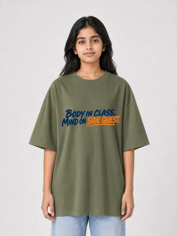 Olive_Green_Cotton_Oversized_Graphic_T-Shirt_For_Unisex