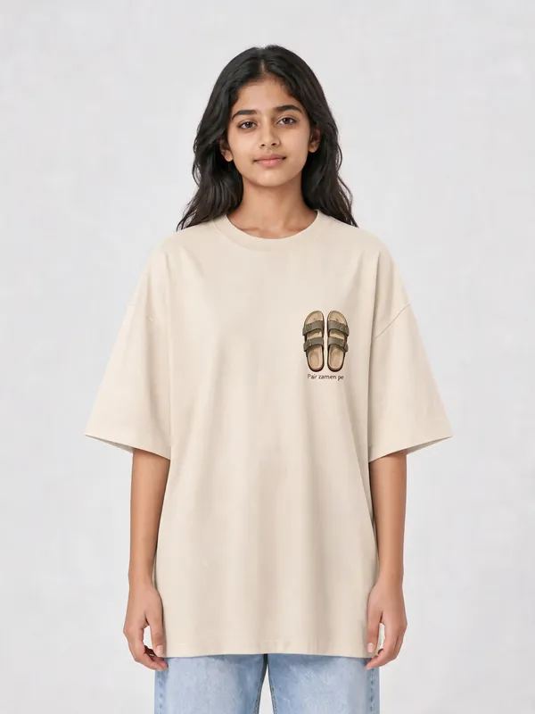 Beige_Cotton_Oversized_Graphic_T-Shirt_For_Women
