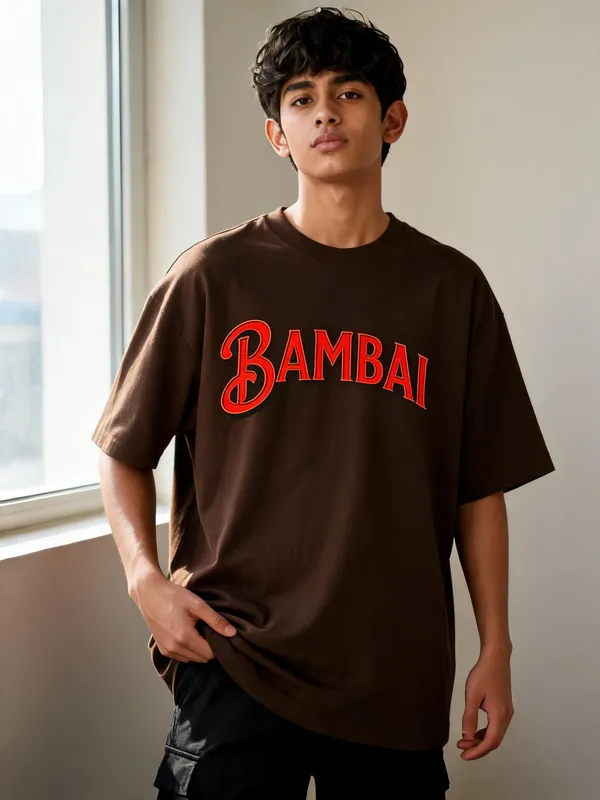 Brown_Cotton_Oversized_Graphic_T-Shirt_For_Men