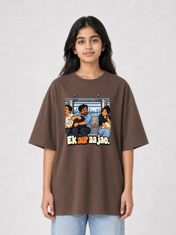 Brown_Cotton_Oversized_Graphic_T-Shirt_For_Women
