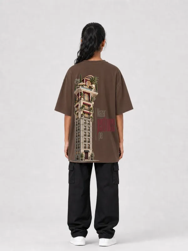 Flagged:_Brown_Cotton_Oversized_Graphic_T-Shirt_For_Women