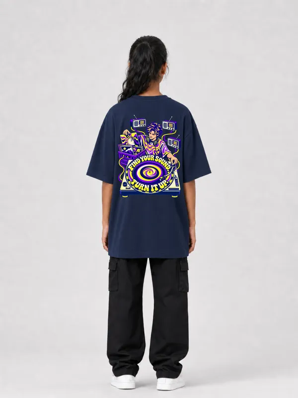 Navy_Blue_Cotton_Oversized_Graphic_T-Shirt_For_Unisex