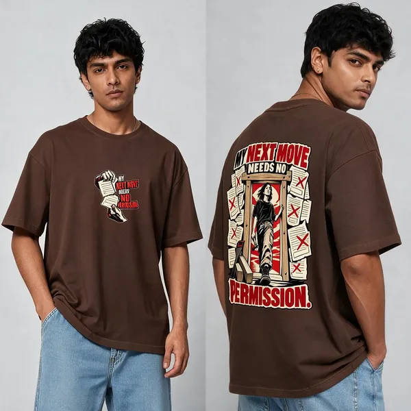 Next_Move_Brown_Cotton_Oversized_Graphic_T-Shirt_For_Men