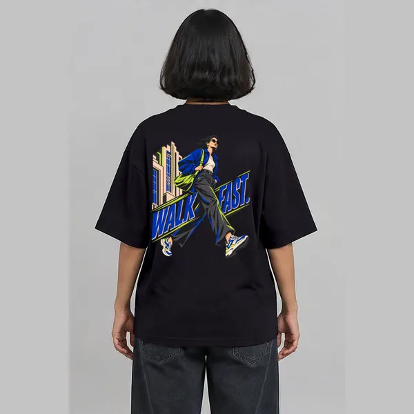 Walk_Fast_Black_Cotton_Oversized_Graphic_T-Shirt_For_Women